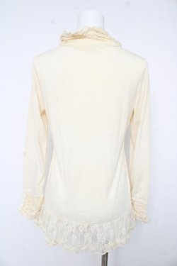 画像2: axes femme / レースネックカットソー Ｍ アイボリー Y-26-02-15-010-AX-TO-IG-ZY