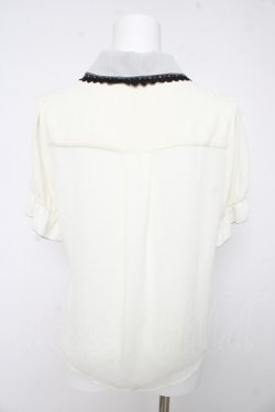 画像2: axes femme POETIQUE / ミッキー&ミニー刺繍襟半袖ブラウス M 生成り Y-26-02-15-103-AX-BL-SZ-ZY