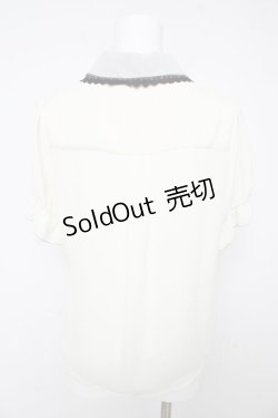 画像2: axes femme POETIQUE / ミッキー&ミニー刺繍襟半袖ブラウス M 生成り Y-26-02-15-103-AX-BL-SZ-ZS