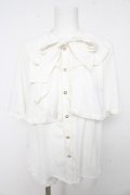 axes femme kawaii / 3段フリル姫袖ブラウス M 白 Y-26-02-15-105-AX-BL-SZ-ZY