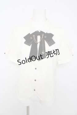 画像1: axes femme / ハトメ×チェーン付リボンブラウス F 生成り Y-26-02-15-107-AX-BL-SZ-ZY