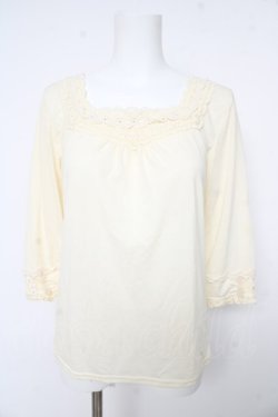 画像1: axes femme / コットンレースインナープルオーバー L アイボリー Y-26-02-15-011-AX-TO-IG-ZY