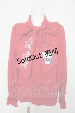 画像1: axes femme / ハローキティ刺繍ブラウス F 赤 Y-26-02-15-109-AX-BL-SZ-ZY