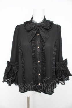 画像1: axes femme kawaii / 姫袖7分丈ブラウス M 黒 Y-26-02-15-111-AX-BL-SZ-ZY