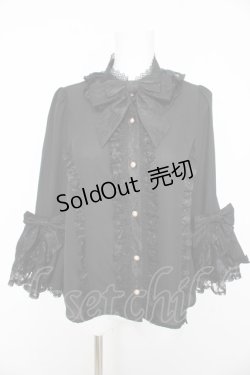 画像1: axes femme kawaii / 姫袖7分丈ブラウス M 黒 Y-26-02-15-111-AX-BL-SZ-ZY