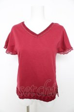 画像1: axes femme / レースフレーム刺繍プルオーバー M ワイン Y-26-02-15-112-AX-TO-SZ-ZS (1)