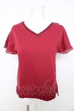 画像1: axes femme / レースフレーム刺繍プルオーバー M ワイン Y-26-02-15-112-AX-TO-SZ-ZY