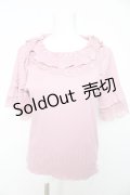 axes femme / フリル×レースリボンプルオーバー F ピンク Y-26-02-15-113-AX-TO-SZ-ZY