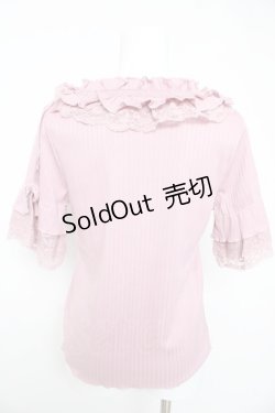 画像2: axes femme / フリル×レースリボンプルオーバー F ピンク Y-26-02-15-113-AX-TO-SZ-ZY