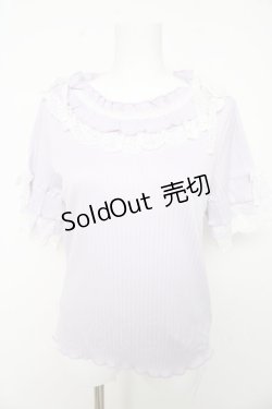 画像1: axes femme / フリル×レースリボンプルオーバー F ラベンダー Y-26-02-15-114-AX-TO-SZ-ZY