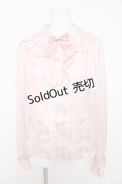 画像1: axes femme kawaii / ストライプシアーブラウス M ピンク Y-26-02-15-115-AX-BL-SZ-ZS