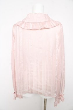 画像2: axes femme kawaii / ストライプシアーブラウス M ピンク Y-26-02-15-115-AX-BL-SZ-ZY