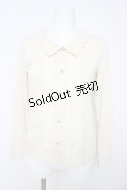 画像1: axes femme / ブローチ付きブラウス風プルオーバー（ブローチ欠品） Ｍ 生成り Y-26-02-15-012-AX-TO-IG-ZY