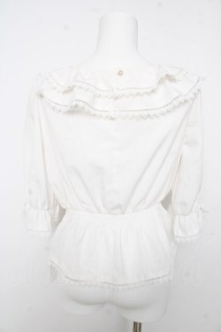 画像2: axes femme kawaii / フリル襟シャーリングブラウス M 白 Y-26-02-15-117-AX-BL-SZ-ZY