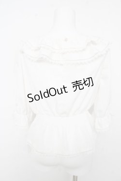 画像2: axes femme kawaii / フリル襟シャーリングブラウス M 白 Y-26-02-15-117-AX-BL-SZ-ZS