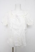 axes femme kawaii / コットンレースブラウス M 白 Y-26-02-15-118-AX-BL-SZ-ZY