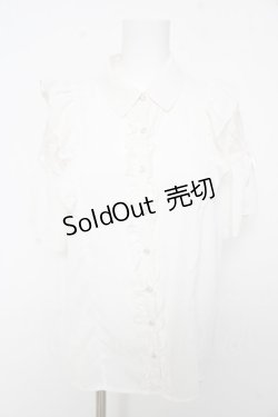 画像1: axes femme POETIQUE / レースラッフルブラウス M 白 Y-26-02-15-120-AX-BL-SZ-ZS