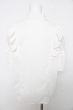 画像2: axes femme POETIQUE / レースラッフルブラウス M 白 Y-26-02-15-120-AX-BL-SZ-ZY
