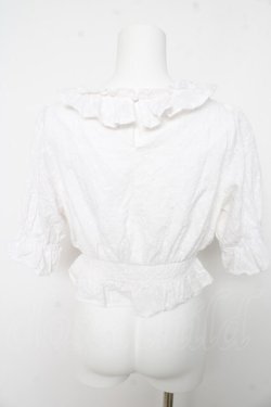 画像2: axes femme kawaii / ドット柄コットン風ブラウス M 白 Y-26-02-15-122-AX-BL-SZ-ZY