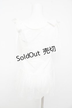 画像2: axes femme / 肩リボンロングインナー F 白 Y-26-02-15-123-AX-TO-SZ-ZY