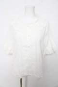 axes femme / フレア袖コットンブラウス F 白 Y-26-02-15-125-AX-BL-SZ-ZY