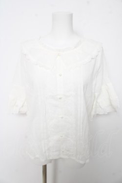 画像1: axes femme / フレア袖コットンブラウス F 白 Y-26-02-15-125-AX-BL-SZ-ZY