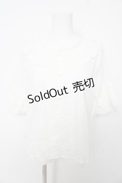 画像1: axes femme / フレア袖コットンブラウス F 白 Y-26-02-15-125-AX-BL-SZ-ZY