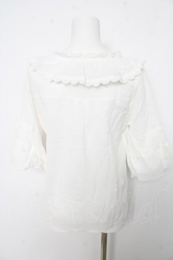 画像2: axes femme / フレア袖コットンブラウス F 白 Y-26-02-15-125-AX-BL-SZ-ZY