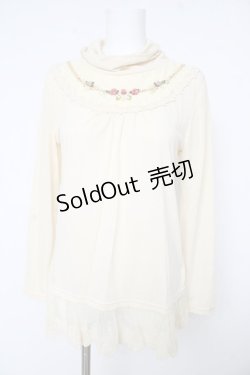 画像1: axes femme / 巻き薔薇カットソー M アイボリー Y-26-02-15-013-AX-TO-IG-ZY