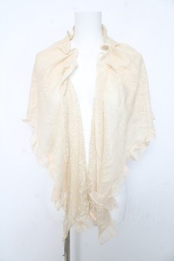 画像1: axes femme / シフォン×レース重ねショール  ベージュ Y-26-02-15-131-AX-TO-SZ-ZY