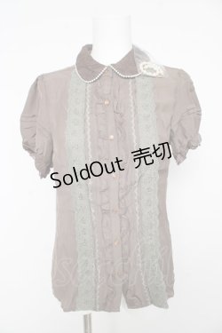 画像1: axes femme / パールネックレス付きブラウス M モカ Y-26-02-15-136-AX-BL-SZ-ZY