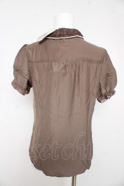 画像2: axes femme / パールネックレス付きブラウス M モカ Y-26-02-15-136-AX-BL-SZ-ZY