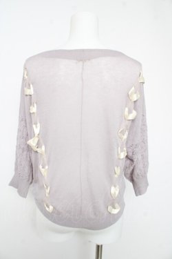 画像2: axes femme / レースアップサマーニットカーディガン M ラベンダー Y-26-02-15-140-AX-TO-SZ-ZY