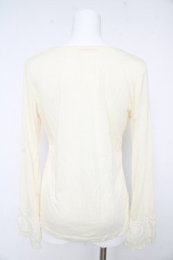 画像2: axes femme / レーザーカットフリルカットソー M 生成り Y-26-02-15-014-AX-TO-IG-ZY