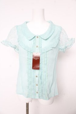 画像1: axes femme / Backリボンブラウス M サックス Y-26-02-15-142-AX-BL-SZ-ZY