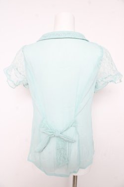 画像2: axes femme / Backリボンブラウス M サックス Y-26-02-15-142-AX-BL-SZ-ZY