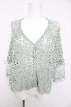 画像1: axes femme / 透かしカーディガン M ミント Y-26-02-15-143-AX-TO-SZ-ZY