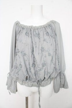 画像1: axes femme / 立体レースブラウジングプルオーバー M ミント Y-26-02-15-145-AX-TO-SZ-ZY