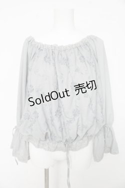 画像1: axes femme / 立体レースブラウジングプルオーバー M ミント Y-26-02-15-145-AX-TO-SZ-ZS