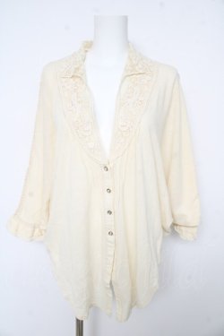 画像1: axes femme / ネックレースポンチョカーディガン M アイボリー Y-26-02-15-015-AX-TO-IG-ZY