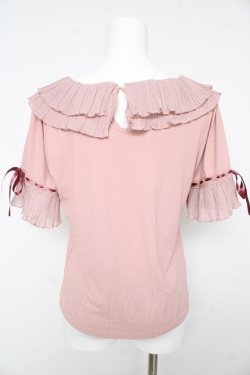 画像2: axes femme POETIQUE / プリーツフリル襟カットプルオーバー M ピンク Y-26-02-15-146-AX-TO-SZ-ZY