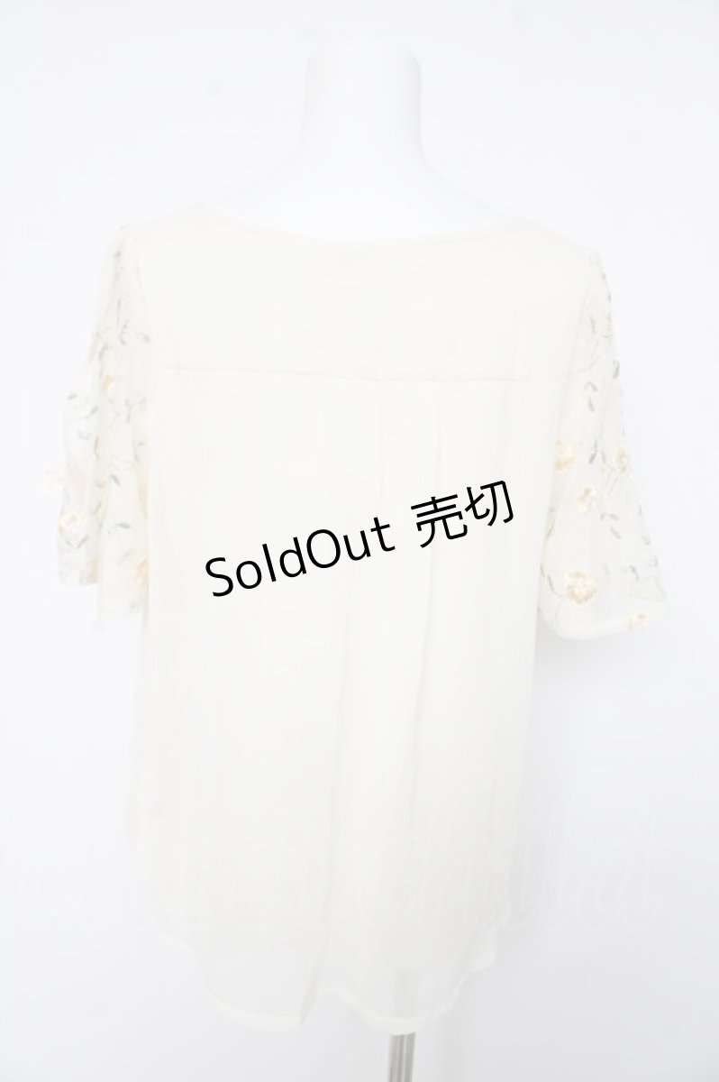 画像2: axes femme / 袖刺繍フレアプルオーバー M 生成り Y-26-02-15-150-AX-TO-SZ-ZS (2)