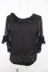 画像1: axes femme / レース×リボン袖プルオーバー M 黒 Y-26-02-15-151-AX-TO-SZ-ZY (1)