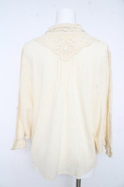 画像2: axes femme / ネックレースポンチョカーディガン M アイボリー Y-26-02-15-015-AX-TO-IG-ZY