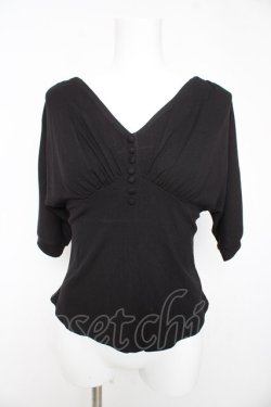 画像1: axes femme / ドルマン風Vネックトップス F 黒 Y-26-02-15-152-AX-TO-SZ-ZY