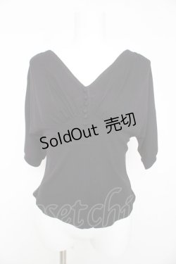 画像1: axes femme / ドルマン風Vネックトップス F 黒 Y-26-02-15-152-AX-TO-SZ-ZY