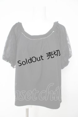 画像1: axes femme / レーススリーブトップ M 黒 Y-26-02-15-154-AX-TO-SZ-ZS