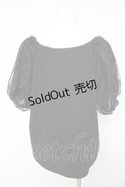 画像2: axes femme / レーススリーブトップ M 黒 Y-26-02-15-154-AX-TO-SZ-ZS