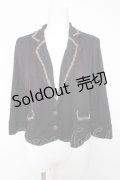 axes femme / 襟レースカットジャケット M 黒 Y-26-02-15-156-AX-TO-SZ-ZY