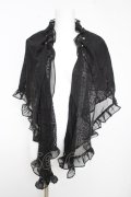 axes femme / シフォン×レース重ねショール  クロ Y-26-02-15-157-AX-TO-SZ-ZY